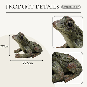 Sculpture décorative <span class=keywords><strong>de</strong></span> grenouille agenouillée texturée vert <span class=keywords><strong>mousse</strong></span>, style vintage, en magnésie, pour intérieur, <span class=keywords><strong>bassin</strong></span>, <span class=keywords><strong>jardin</strong></span>, table ou maison, fabrication OEM - Product Image 4