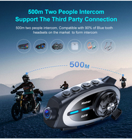 Interphone de communication Q29 pour deux personnes, portée 500m, avec caméra intégrée pour casque de moto intégral