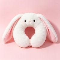Coussin de voyage en peluche en forme d'animal mignon pour le cou, confortable et doux pour avion et voiture