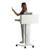 Pupitre de conférence mobile en bois pour bureau, réception, table de présentation, pupitre de bienvenue pour hôte, pupitre relevable pour discours