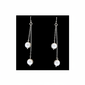 Pendientes largos de perlas - Product Image 1