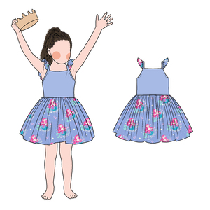 Robe trapèze sans manches Littie Glow pour enfants, imprimé personnalisé, respirante, longueur genou, robe décontractée d'été pour filles - Product Image 5