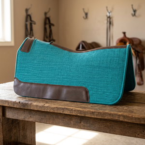 Premium Western Equestrian <b>Felt</b> Saddle <b>Pad</b> with Leather Trim & Woolen Filling for Jumping and Dressage Riding Comfort - Product Image 2