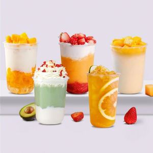 แก้วพลาสติก PP แบบใช้แล้วทิ้ง รูปตัวยู ขนาด 90 มม. สำหรับขายส่ง ขนาด 12oz/16oz/22oz ทนทาน ใช้สำหรับชา น้ำอัดลม เครื่องดื่มเย็น พร้อมโลโก้ - Product Image 4
