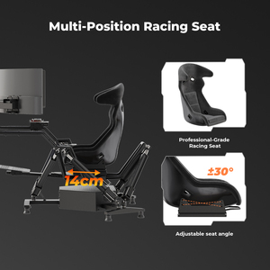 Cockpit de simulateur de course Racebear à 6 axes, plateforme à mouvement complet, machine de jeu d'arcade, pédales réglables, base en aluminium, modèle 6029-1 - Product Image 3