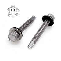 Vis autoperceuses à tête hexagonale en acier inoxydable DIN7504K 410 304 316 + rondelles EPDM collées 304, vis TEK, vis pour toiture