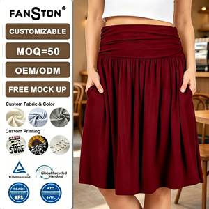 Falda fruncida <span class=keywords><strong>de</strong></span> verano 2026 para mujer con bolsillos, falda media adelgazante para venta al por mayor transfronteriza en sitios <span class=keywords><strong>de</strong></span> moda independientes UE EE. UU. - Product Image 2