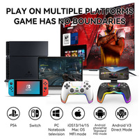 Joystick Inalámbrico para PS4/Switch/IOS/Android/PC, Controlador de Juegos RGB, Accesorios para Consola con Bluetooth, Gamepad sin Retraso