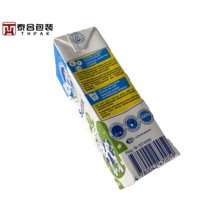 Boîte d'emballage en carton de lait aseptique de 125ml à 1000ml Dossier rigide de briques alimentaires protégées contre les UV pour jus de boissons énergisantes recyclées