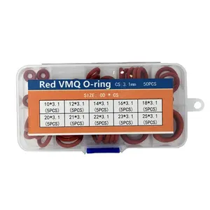 50PCS/100PCS/150PCS Boxed O-ring Wire Diameter 3.1mm Silicone Sleeve Box Home O-ring Repair Box
