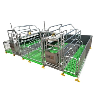 Gabbia di gestazione in acciaio zincato con pavimento in ghisa, nuova condizione, per allevamento suini, letto per scrofe, uso agricolo - Product Image 1