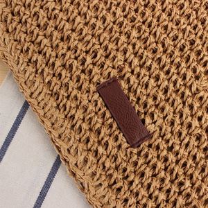 Bolso de Playa de Paja Tejida para Mujer, Estilo Bandolera, Hecho a Mano, Resistente al Agua, Portátil, con Intercomunicador - Product Image 5