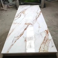 Panneaux muraux de salle de bain en PVC marbré géométrique moderne, imperméables et ignifuges, 1220*2440 mm, pour la décoration intérieure