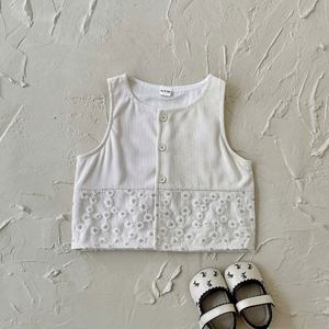 เสื้อคลุมเด็กผู้หญิงสไตล์เกาหลี Korababy ลายดอกไม้ ผ้าตาข่าย ระบายอากาศได้ดี สำหรับฤดูใบไม้ผลิและฤดูใบไม้ร่วง คอกลม น่ารัก ใส่ได้ทุกวัน - Product Image 4