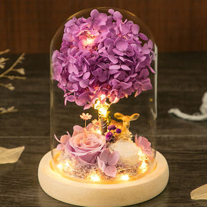 Boîte cadeau de fleurs éternelles avec couvercle en verre, ornement pour <span class=keywords><strong>la</strong></span> Saint-Valentin, petite amie, épouse, meilleure amie, <span class=keywords><strong>maman</strong></span>, cadeau d'anniversaire, rose séchée - Product Image 3