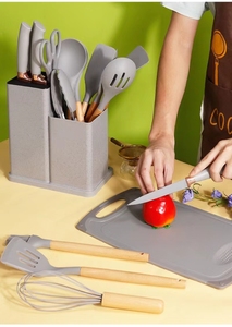 Tay cầm nhà bếp thìa trứng beaters đồ dùng nhà bếp phụ kiện nhà bếp 19pcs đồ dùng nhà bếp đặt không dính đồ nấu nướng - Product Image 2