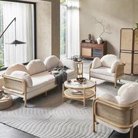 Fabricant d'ameublement moderne pour hôtels et cafés, design tendance, canapé en rotin tressé sur mesure