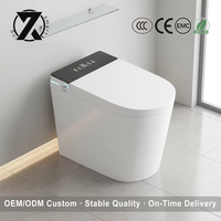 WC intelligent P-Trap en céramique avec chasse automatique, petite taille, avec bidet et siège à commande à distance, salle de bain moderne, électrique, pour la maison