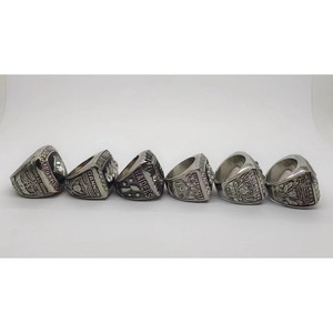 Set de 6 Anillos de Campeonato de los Oakland Raiders en Caja de Madera, Joyería de Aleación Plateada, Recuerdos - Product Image 4