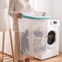 Panier à linge en plastique roulant avec roulettes et poignée panier de rangement de salle de bain