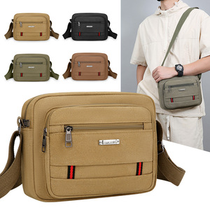 Men's Shoulder Bag Canvas Multi Layer Large Capacity Crossbody Bag For Everyday Use - Product Image 1