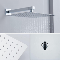 Robinet thermostatique au design contemporain, laiton, pression équilibrée, chrome, poignée unique, kit de finition de douche, ensemble de douche à effet pluie, encastré
