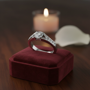 Bague de fiançailles en or blanc 14 carats avec diamant véritable taille brillant certifié 0,80 carats, sertissage à griffes, style classique, prix de gros pour femme - Product Image 3
