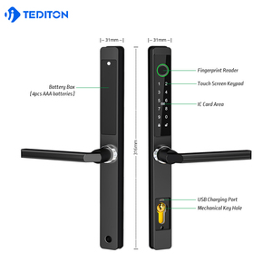 Tediton An Ninh Thép Không Gỉ Từ Xa Sinh Trắc Học Hai Loại Xử Lý Ttlock APP Nhôm Kính Thông Minh Khóa Cửa Vân Tay - Product Image 5