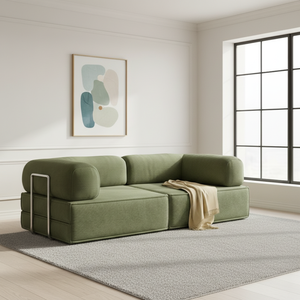 Canapé sectionnel compact en velours côtelé, entièrement compressé sous vide, pour petits appartements, centres commerciaux, canapé emballé en rouleau pour salons - Product Image 1