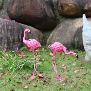 Metal Flamingos Garden Decoration Metal Arts Out Door Decor Metal Pink Flamingo Garden Ornaments