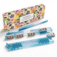 Ensemble de 4 règles de placement de tuiles de Mahjong américaines avec accessoire portable standard pour l'arrangement des tuiles de Mahjong, outil et accessoires de jeu