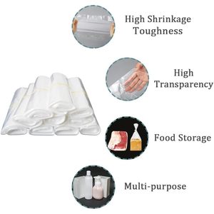Pof <b>Heat</b> Shrink <b>Wrap</b> Bags 0.8mil Thickness Clear Disposable For Gift Craft Packaging - Product Image 2
