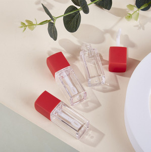 Chai Trong Mờ Mờ Màu Vàng Kim Loại Màu Đen Mờ Ống Son Bóng Vuông Nhỏ Dễ Thương 5.<span class=keywords><strong>5Ml</strong></span> - Product Image 4