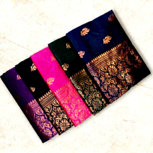 Sari de Seda de Lujo para Mujer, Traje Tradicional Indio para Bodas, Sari de Diseñador Largo hasta el Suelo con Blusa, Sin Arrugas, Corte Regular - Product Image 1