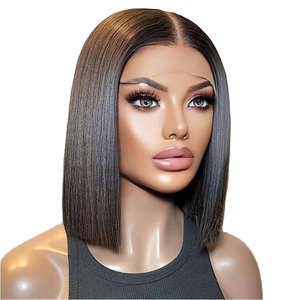 Perruque Bob Lace Front Pré-Pluckée <span class=keywords><strong>Cheveux</strong></span> Naturels Non Traités 2x6 pour Lace 100% <span class=keywords><strong>Cheveux</strong></span> Humains Brésiliens Vierge Remy Longs et Lisses - Product Image 3