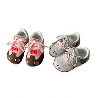 Baskets pour filles à imprimé dessin animé, nouvelle collection Printemps/Été 2026, chaussures souples pour tout-petits, respirantes, avec nœud mignon, chaussures de sport
