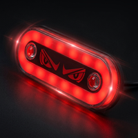 Barre lumineuse LED ovale universelle 5 couleurs (rouge, bleu, vert, ambre, blanc) – Lampe de signalisation d'urgence pour grille de calandre, montage sur pont, camion, SUV, voiture