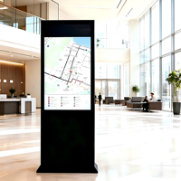 Pantalla LCD de Señalización Digital 4K con Pantalla Táctil, Soporte de Pie para Elevador, Kiosco Publicitario con CMS Basado en la Nube y 3 Años de Garantía