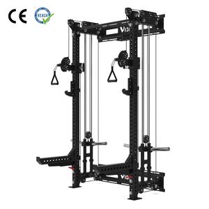VIGFIT Rack <span class=keywords><strong>de</strong></span> Sentadillas Funcional Comercial Montado en Pared con Cables y Gancho en J, Equipo <span class=keywords><strong>de</strong></span> Gimnasio Plegable para Fitness - Product Image 1