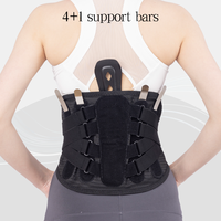 Cinturón de Soporte Lumbar Ajustable con 4+1 Barras de Soporte, Banda de Soporte Lumbar Ligera para el Trabajo, Gimnasio y Uso Diario