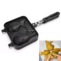 Poêle à Taiyaki 2, 3 ou 4 poissons, antiadhésive, pour gaufres, mini-œufs et crêpes, ensemble de cuisson