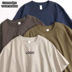 เสื้อยืดคอตตอนโอเวอร์ไซส์สำหรับผู้ชาย พิมพ์ลายตามสั่ง ลายเรียบ แขนสั้น คอกลม สไตล์ลำลอง ความยาวพิเศษ - Product Image 1