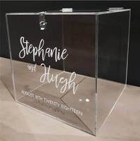 Boîte à dons transparente carrée avec serrure, vitrine de présentation en acrylique pour bureau, rangement
