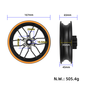 Moyeu de roue avant Kukirin M4 MAX G2 MAX G2 G3 A1, pièces d'origine pour assemblage de roue, moyeu de roue de 10 pouces, accessoires de remplacement - Product Image 6
