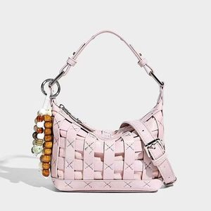 Borsa Estiva da Donna alla Moda, <span class=keywords><strong>Mini</strong></span> Borsa Impermeabile in Pelle PU Intrecciata a Mano, Chiusura con Cerniera, Fodera in Poliestere, Borsetta per Uso Quotidiano - Product Image 3