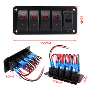 Yuhe YH-DH5-QA <b>12V</b> Marine Rocker <b>Switch</b> Panel with Dual USB Charger Voltmeter 4 Gang Waterproof Togger Rocker <b>Switch</b> for Boat - Product Image 4