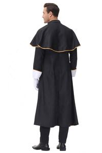 Costume de Prêtre <span class=keywords><strong>Noble</strong></span> Noir Fantaisie 2026 pour <span class=keywords><strong>Homme</strong></span> – Robe de Pasteur Religieux pour Fête d'Halloween – Tenue Médiévale Adulte - Product Image 6