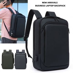 Sac à dos pour ordinateur portable 15,6 pouces pour homme, personnalisé OEM, sac à dos d'affaires fin, imperméable, en cuir, pour étudiants, voyage, antivol, sac à dos scolaire avec USB - Product Image 6