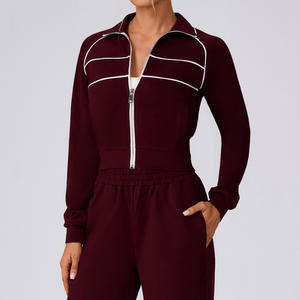 RUIQUWIN – Nouvelle veste d'extérieur zippée à rayures pour femme, grande taille, avec logo personnalisé, col montant, coupe-vent, écologique, été-automne - Product Image 3