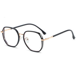 Monturas de gafas geométricas transparentes doradas 8880 para mujer, montura completa, protección contra la luz azul, lentes de cristal de silicato - Product Image 4